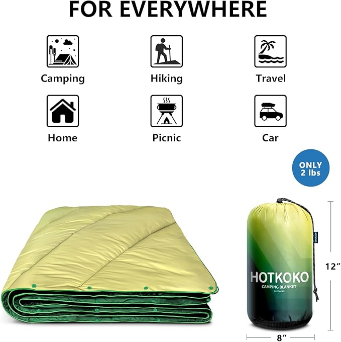 Camping Blanket,Puffy Blanket Lightweight Packable Camping Blanket Outdoor Blanket for Camping,Traveling, Stadium, Hiking, Picnics