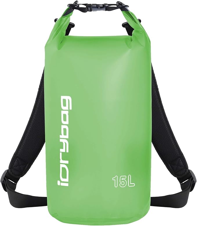 IDRYBAG Clear Dry Bag Waterproof 2L/5L/10L/15L/20L, Small Dry Sack Waterproof Bag for Kayaking