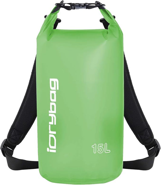 IDRYBAG Clear Dry Bag Waterproof 2L/5L/10L/15L/20L, Small Dry Sack Waterproof Bag for Kayaking