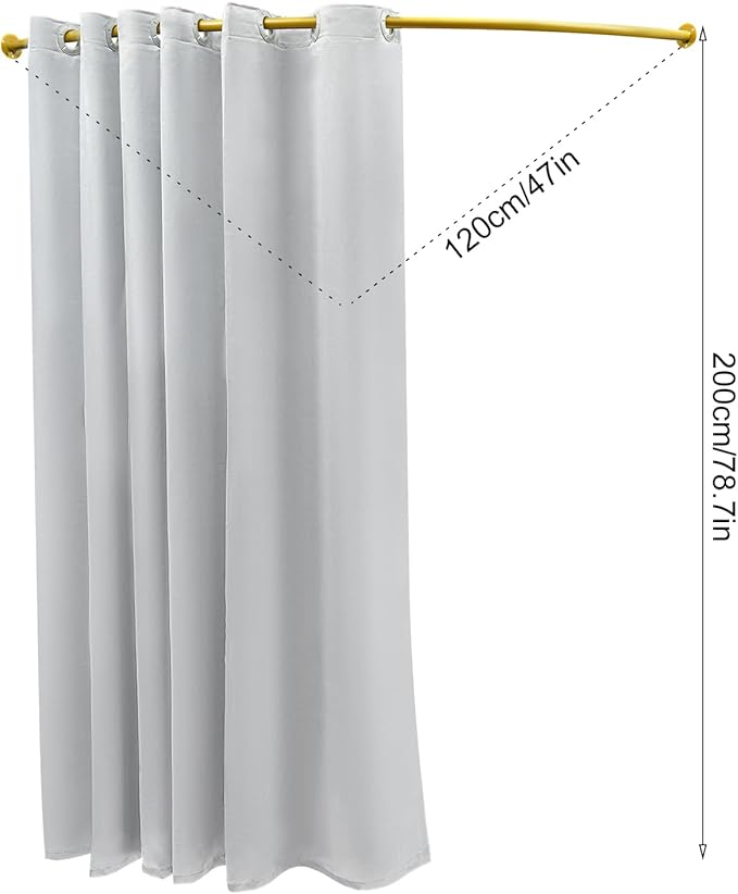 U-Dressing Room Privacy Protection Changing Room Divider - C-Shaped Room Divider (Grey, Large)