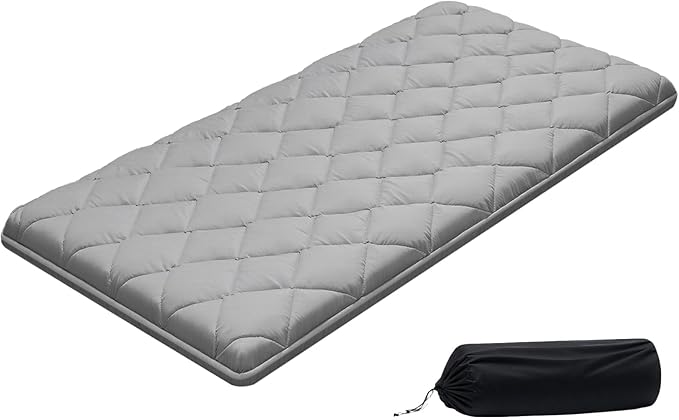 VEVOR 9-Layer Japanese Futon Mattress, 3.5" Thick Twin Tatami Mat, Foldable Roll Up Mattress for Sleeping with Storage Bag, Portable Floor Mattress for Camping Dormitory Yoga, Gray
