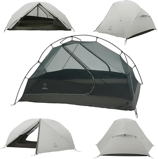 ATEPA Voyage 1-2 Person Backpacking Tent, 4 Season Ultralight Camping Tent, 4000mm Waterproof Double Layer Cold Wearther Easy Set Up Tent for Family Camp Hiking Hunting Outdoor Mountaineering Travel