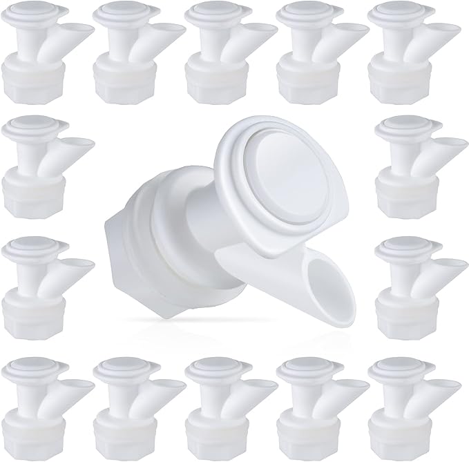 Upgrade Push-Button Cooler Spigot Replacement, Compatible with Igloo 2, 3, 5 and 10 Gallon Beverage Coolers, Durable Water Cooler Spigot for 2-10 Gallon Water Jugs Replacement Part (White-20PC)