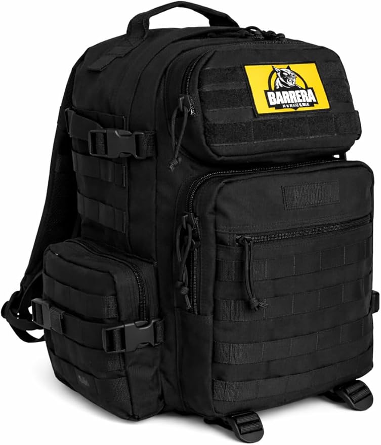 Tactical Backpack 25L Military MOLLE Assault Pack – Waterproof EDC Backpack for Hiking, Camping, Travel & Survival Gear, Bug Out Bag (Black Tactical)