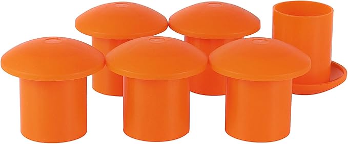 ZOENHOU 60 PCS Rebar Caps, Premium Plastic Mushroom Rebar Safety Caps Tube Screw on Rebar Stakes Feet for 0.4-1.18 Inch Rebar Stake, 2.36 x 2.17 Inch, Orange