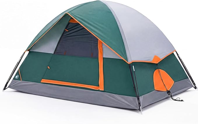 OLIXIS Camping Tent 2/4 Person, Waterproof Windproof Dome Tent with Multi-Directional Ventilation, Quick 5 Min Setup for Family Outdoor, Backpacking, Hiking