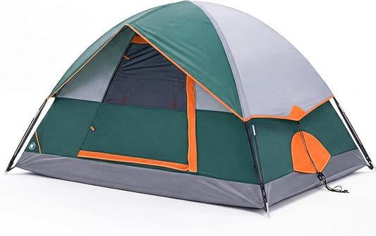 OLIXIS Camping Tent 2/4 Person, Waterproof Windproof Dome Tent with Multi-Directional Ventilation, Quick 5 Min Setup for Family Outdoor, Backpacking, Hiking