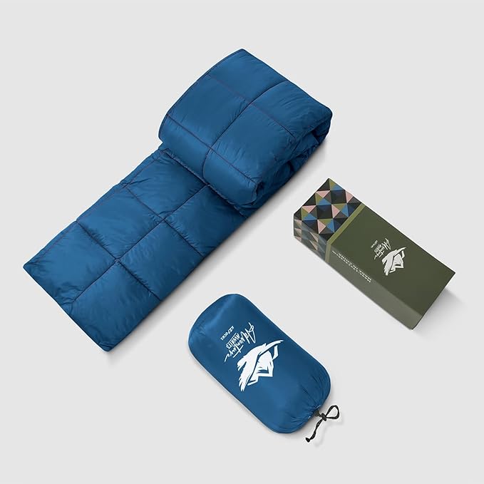Camping Blanket,Lightweight Puffy Blanket Packable Down Alternative Throw Blanket Waterproof Windproof for Outdoors, Travel, Beach, Airplane, Hiking