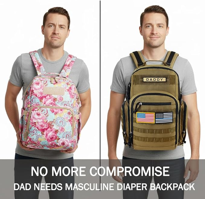 MIRACOL Baby Diaper Bag for Dad: Military-Grade 900D Polyester with 16+ Multiple Pockets for Active Dad - 40L XL Capacity for 1–3 Day Trips
