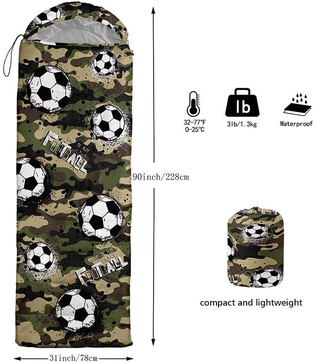 Sleeping Bag for Kids Adults,Brown Giraffe Fur Pattern-Lightweight Warm Portable Outdoor Indoor-Waterproof Cold Weather Resistant Sleeping Bag for Camping Hiking