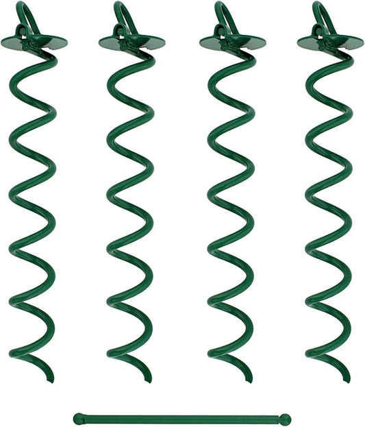 7Penn Spiral Ground Anchors - 16 Inch Tent Stakes Heavy Duty Ground Screw Anchor Twist Stakes, 4 Pack