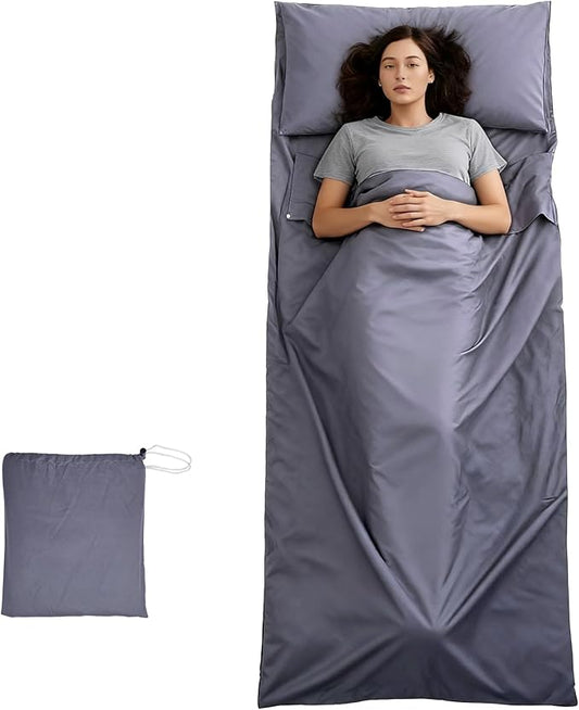 Lightweight Sleeping Bag Liner Single & Double Camping Travel Sleep Sack for Backpacking Hotels & Hostels