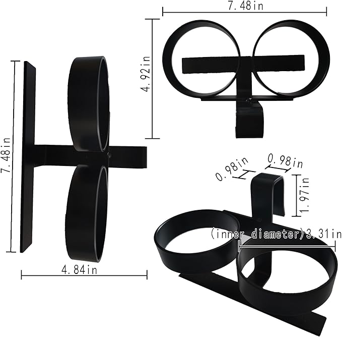 Cooler Cup Holder, Compatible with Most Coolers, Biforous Cooler Beverage Holder, Cooler Accessory（Black Metal ）