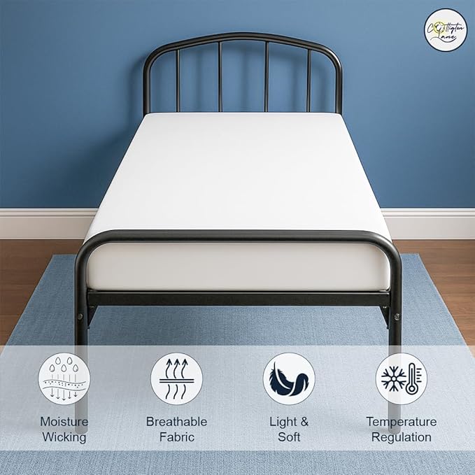 Cot Fitted Sheet 28 x 75, 100% Egyptian Cotton, 1 PC Cot Size Bottom Sheet Only, Perfect for Narrow Twin, Camp Bunk, Army Cots, Trifold Mattress, Camping Cot, Guest Bed Replacement(White)