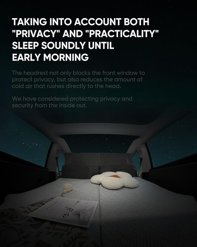 Tesla Model 3 Camping Mattress | Foldable Memory Foam Car Bed, Custom-Fit for Tesla Trunk Sleep Pad, Non-Slip, Dual-Mode Design, Skin-Friendly Cover, Ideal for Road Trips & Car Camping