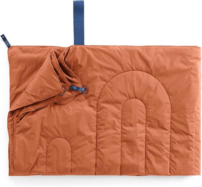 Huzi Infinity Travel - Packable Blanket - Puffy - for Travel Outdoor Picnic Trip Camping Beach - 57 x 38 (Terracotta)