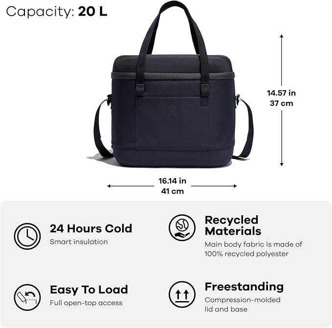 Hydro Flask Cooler Bag - Insulated Portable Soft Cooler - 20 L Capacity in Surf Blue