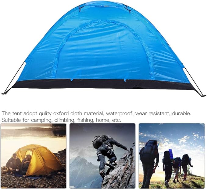 01 Camping Tent for Backpacking, Single Person Personal Bivy Tent, Outdoor Single Person Leisure Waterproof Tent for Camping Fishing Climbing(Blue)