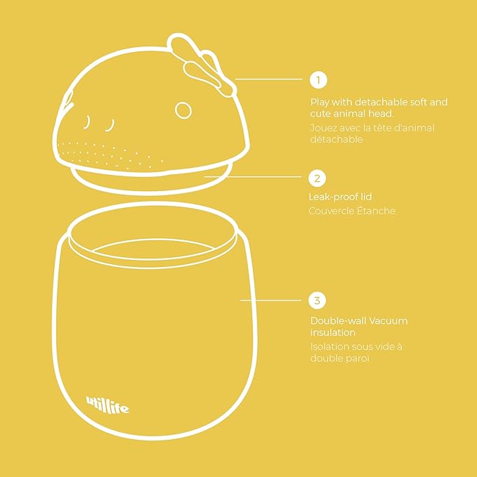 Stainless Steel Food Bowls, Insulated Food Storage Container (Dugong)