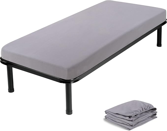 Cot Sheets 31" x 75", Cot Size Sheet Fitted for Narrow Twin Mattress/RVs Bunk/Guest Beds/Army Cots/Trifold Mattress/Travel Size Mattress, Ultra Soft & Breathable Camper RV Bunk Bed Sheets, Gray