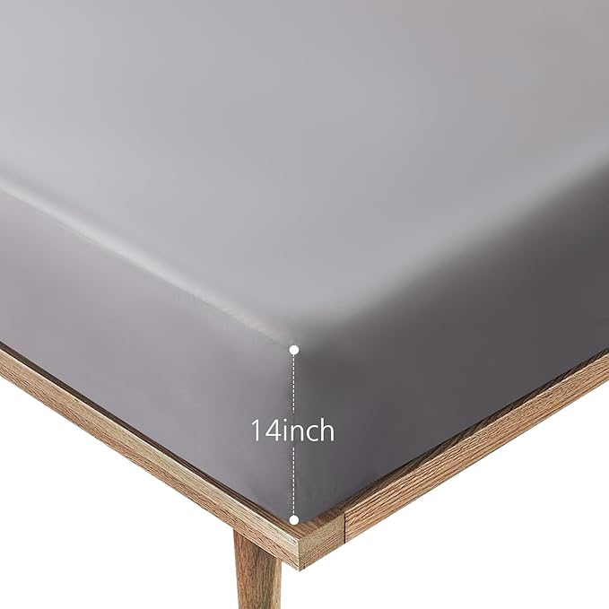 Short Queen Fitted Sheet 60’’×75’’ Fit for RV Camping with Deep Pocket up to 14" Deep Pocket, Ultra Soft & Breathable RV Mattress Short Queen Bed Sheets, Gray