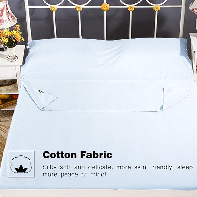 Sleeping Bag Liner Ultralight Travel Sheet Dirt-Proof Camping Sheets Compact Hotel Sleeping-Sack for Outdoor Backpacking Hiking