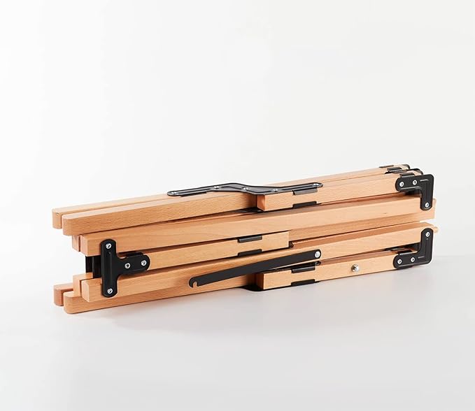 S'more Folding Picnic Table, Portable Camping Table with Carry Bag, Wood Outdoor Table for Picnic, Camping, Travel, Party, Beach, Garden, Patio, gailgating, BBQ,Easy to Assembly (L Size-120cm)