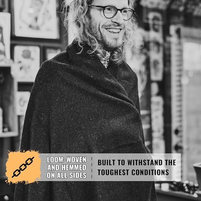 Arcturus Standard Blanket Co Wool Blanket - Soft, Durable, Warm, and Lightweight – No Frills - Perfect for Camping, Home, or Emergency Use - 64in x 88in (Charcoal)