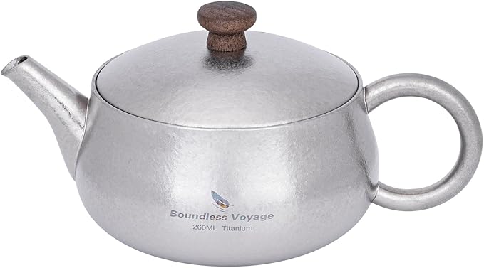 Boundless Voyage Titanium Camping Cooking Teapot Fast Heating Ultralight Kettle for Boiling Water, Tea, Coffee Ti3106D
