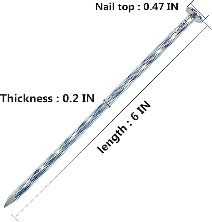 Artificial Turf Stakes Galvanized Spiral Landscape Spikes 6IN Weed Barrier Fabric Stakes for Paver Edging, Gardening Lawn Edging, Carpentry and More (150 PC)