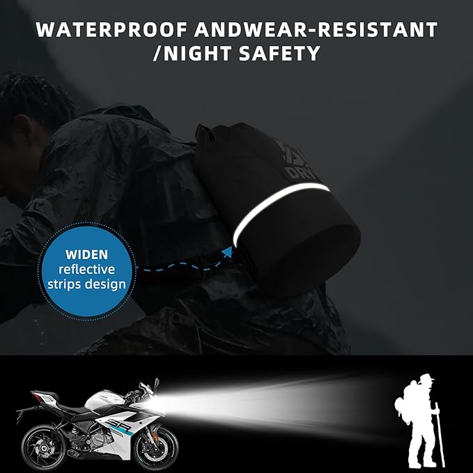 Waterproof Dry Bag for Women and Men,5L Roll Top Lightweight Storage Bag Reflective Backpack with Waterproof Phone Pouch Suitable for Travel Swimming Boating Kayaking Paddle Accessories