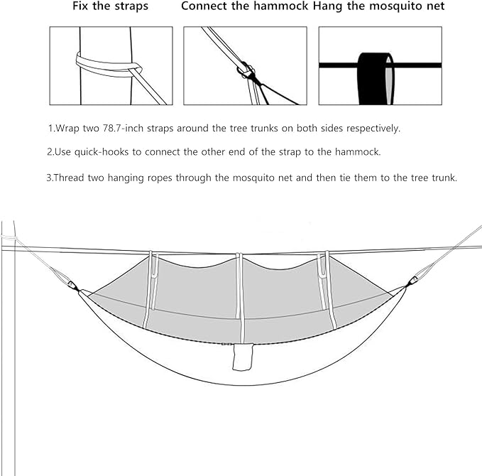 Camping Hammock, Portable Hammocks with Mosquito Net, Hammock Tent for Outside Hiking Travel Camping Gear Must Haves (Green)