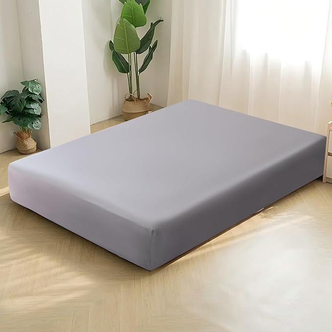 Short Queen Fitted Sheet 60’’×75’’ Fit for RV Camping with Deep Pocket up to 14" Deep Pocket, Ultra Soft & Breathable RV Mattress Short Queen Bed Sheets, Gray