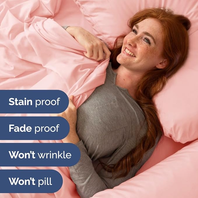 Flex Top Split Head King 4 Piece Sheet Set - Comfy Breathable & Cooling Bed Sheets Set - Hotel Luxury Bedding for Women, Men, Kids, Teens, Boys & Girls - Deep Pockets, Soft and Oeko-Tex - Baby Pink
