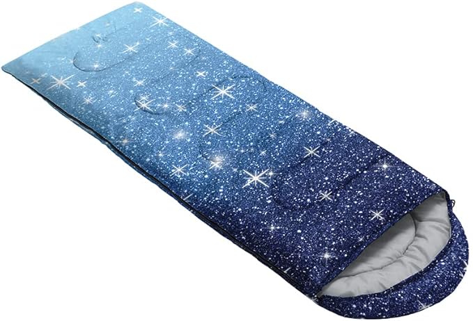 Kids Sleeping Bag for Boys and Girls,Mixed Color Star Dot-Lightweight Warm Portable Outdoor Indoor-Waterproof Cold Weather Resistant Sleeping Bag for Camping Hiking