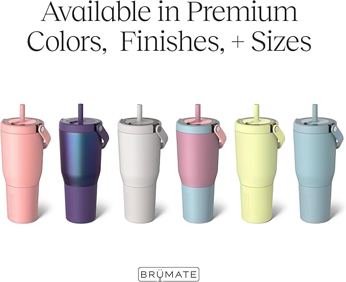 BrüMate Resa 35oz 100% Leakproof Travel Tumbler with Handle & Straw | Flexible SoftSip Straw | Silicone Sleeve for Durability | Stainless Steel | Cup Holder & Travel Friendly Water Bottle | (Zebra)