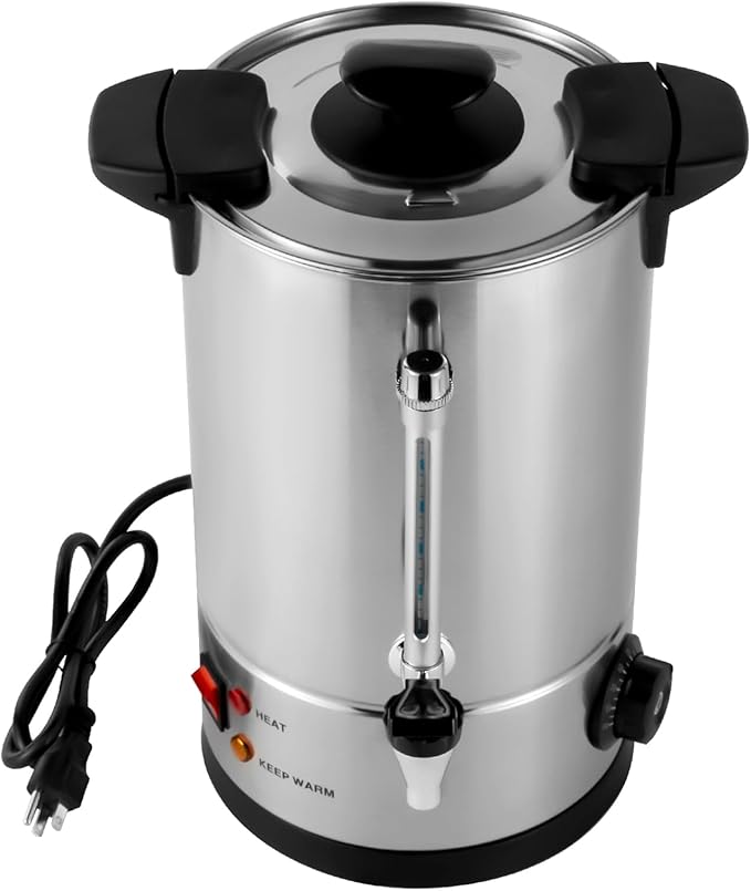 8L/2.11gal Commercial Grade Stainless Steel Coffee Urn, Coffee Maker Hot Water Urn 1000W Upgraded Power, Quick-Brewing Coffee Maker for Home, Party, Office, Wedding