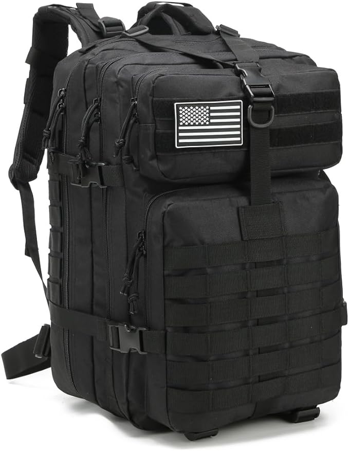 Military Tactical Backpack, Hunting Backpack for Men Hiking Camping Army Molle Daypack 3-Day Pack(Black1.2)