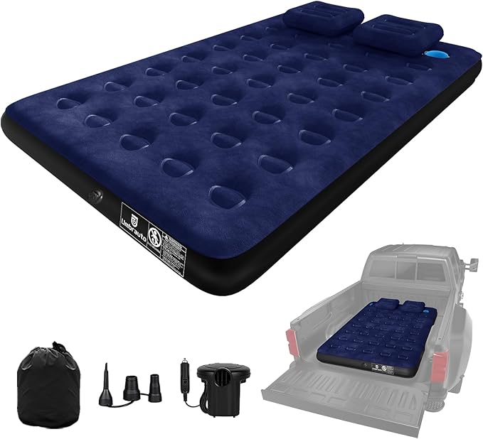 Umbrauto Air Mattress for 5.5-6.5 ft Short Bed Full-Size Trucks, Pickup Truck Airbed Mattress with Corded Electric Pump for Outdoor Travel