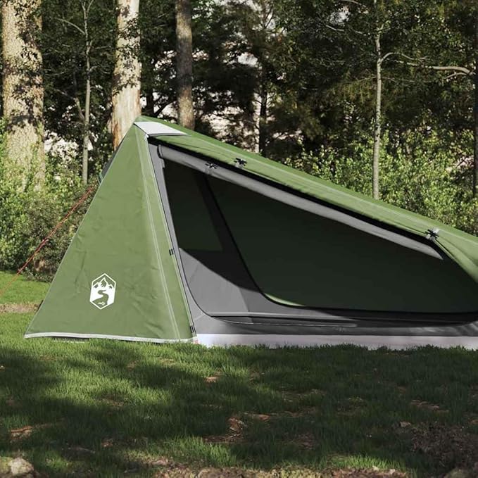 1-Person Tunnel Camping Tent, Waterproof Lightweight Backpacking Tent with Detachable Rainfly, Portable Hike Shelter for Outdoor Traveling, Easy Setup Green