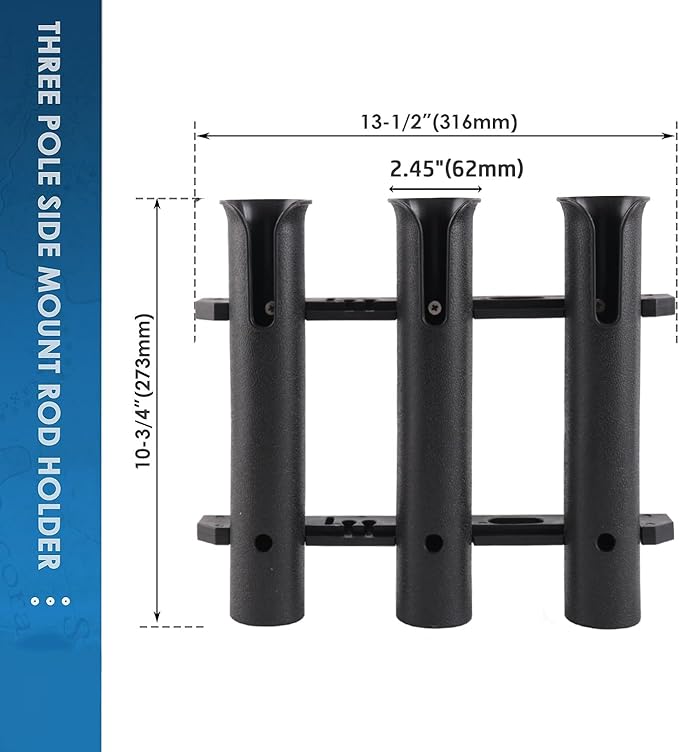 YUSOVE Cooler Fishing Rod Holder, Fishing Rod Rack for Boat, Fishing Rod Holder for YETI Coolers and RTIC Coolers,with Tie-Down Slot Cooler Accessories