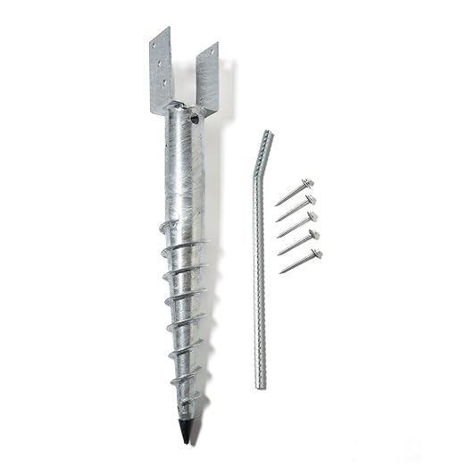 American Ground Screw U-Model - Easy-Install No-Dig Ground Anchor for Standard 4x4 Posts (Actual 3.5"x3.5") - Durable 27" Screw-in Stake for Mounting Wooden Posts