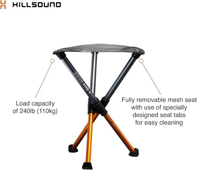 Hillsound BTR Stool for Ultralight Backpacking & Hiking, Lightweight Camping Chairs, Compact Portable Outdoor Seat