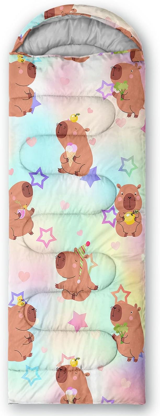 AILONEN Girls Pink Camping Sleeping Bags,Lightweight & Waterproof,3 Season Warm & Cool Weather,Cute Bow Duck Print Sleeping Bags for Kids,Girls,Adults Travelling,Outdoors