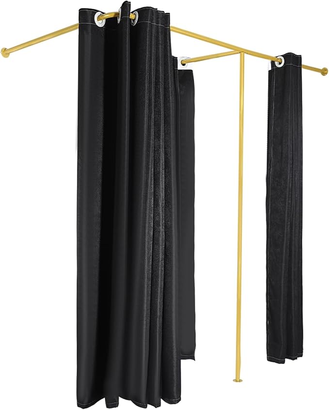 F-Dressing Room Privacy Protection Changing Room Divider - F-Shaped Black Curtain Room Divider for Boutique Fitting Room