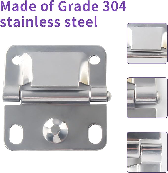 Cooler Stainless Steel Hinge Replacement for Coleman Camping Coolers Accessories 5235 5250 5286b 6262 6270, Ice Chest Stainless Steel Hinges (Set of 2)