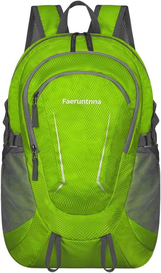 30L Large capacity Lightweight Packable Foldable Backpack，women and men Hiking backpack，Outdoors Travel Backpack (Fluorescent Green)