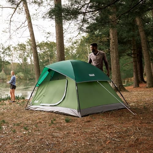 Coleman Sundome Camping Tent with Rainfly, 2/3/4/6 Person Tent Sets Up in 10 Mins, Weatherproof Shelter for Camping, Festivals, Backyard, Sleepovers, & More