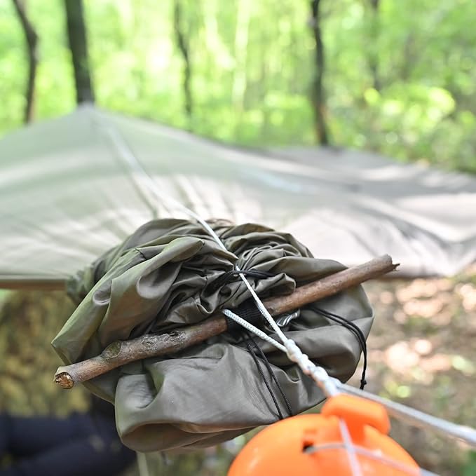 Onewind Premium Hammock Tarp Sleeve 12ft Camping Tent Rain Fly Snakeskin for Tarp Easy Storage and Display, Hiking and Backpacking, Lightweight and Durable Water Resistant, OD Green