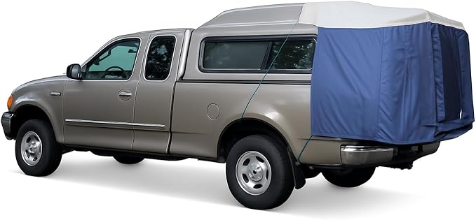 Truck Bed Tent for Caps– Fits Ford F-150, Chevy Silverado, Toyota Tundra, Tacoma (2005+), Tailgate ≥ 58" – Converts Truck with Cap into Camping Tent